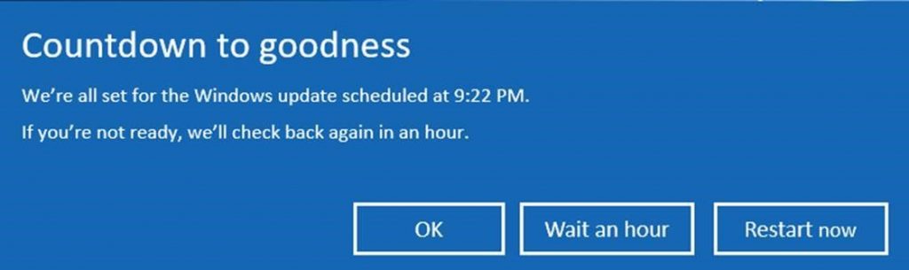 Scheduled Windows update