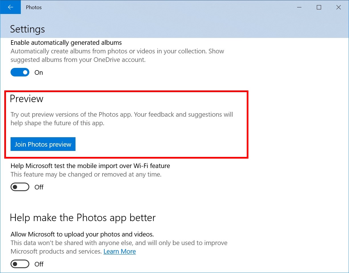 Join the Windows App Preview Program in the Windows 10 apps by going to app settings and clicking join preview!
