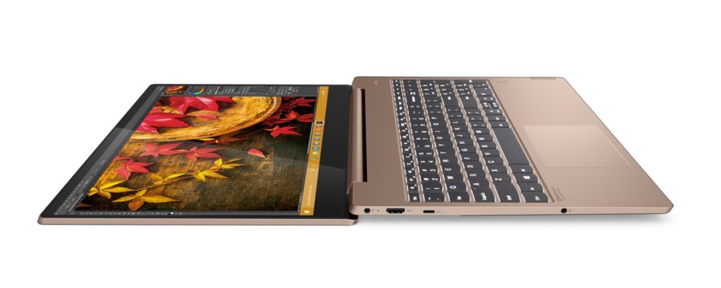 IdeaPad S540 in Copper, open and lying flat