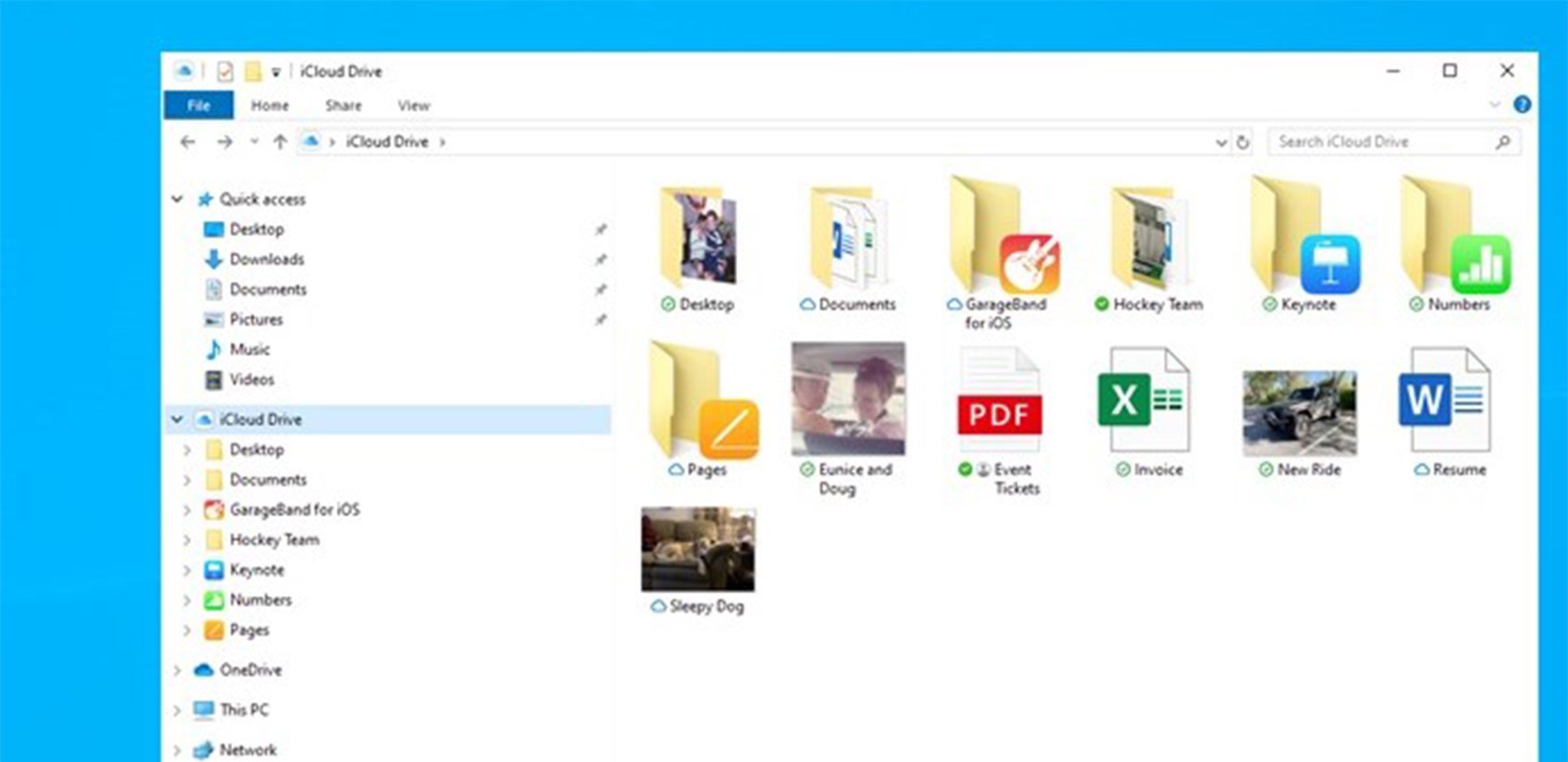 iCloud Drive in File Explorer