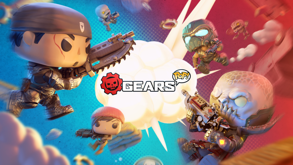Illustration for "Gears POP!" game with Funko-themed "Gears of War" characters
