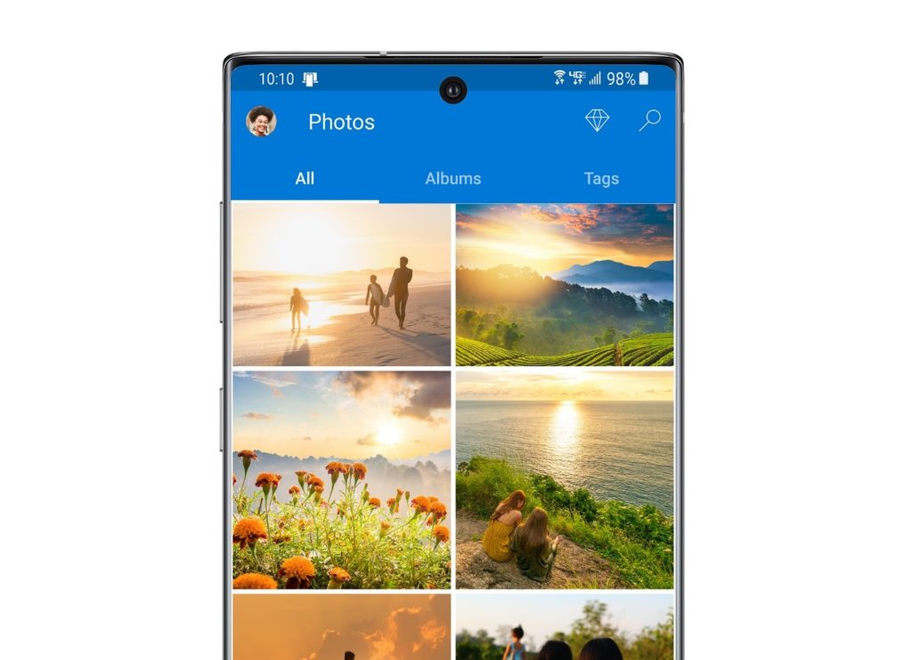 Photos on new Samsung device