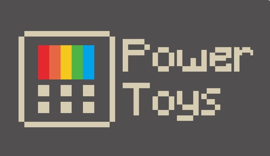 Showing the PowerToys logo. Retro / pixel art design style