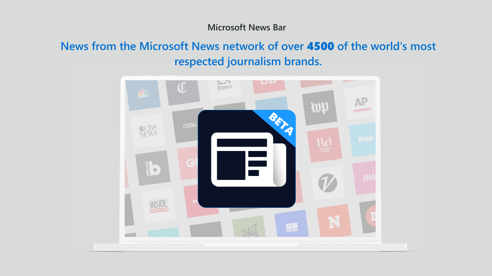 News Bar shows news from News network of over 4500 of the world’s most respected journalist brands.