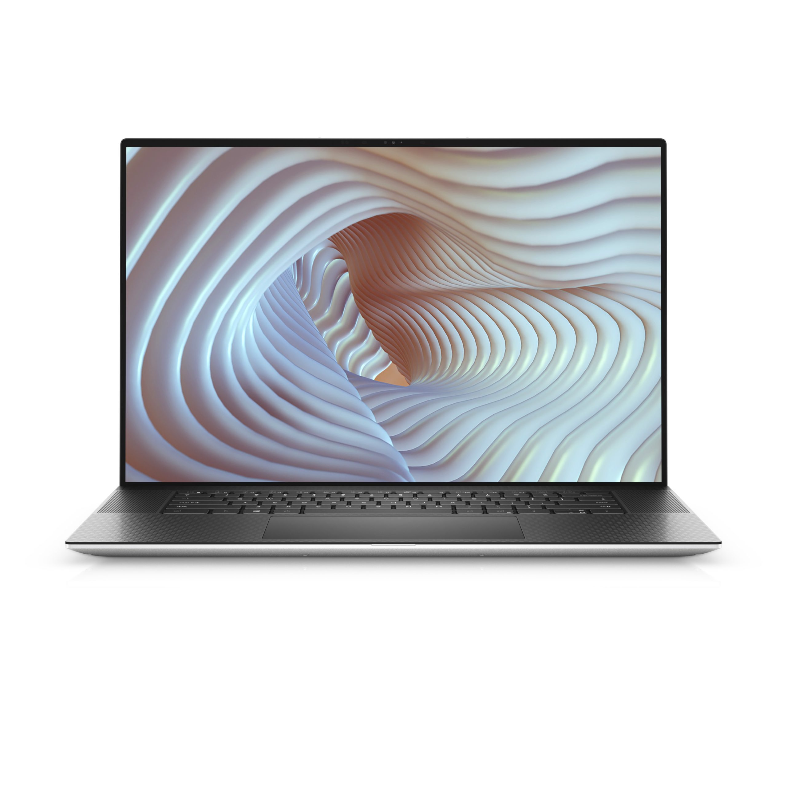 Dell XPS 17 with wavy pattern on screen.