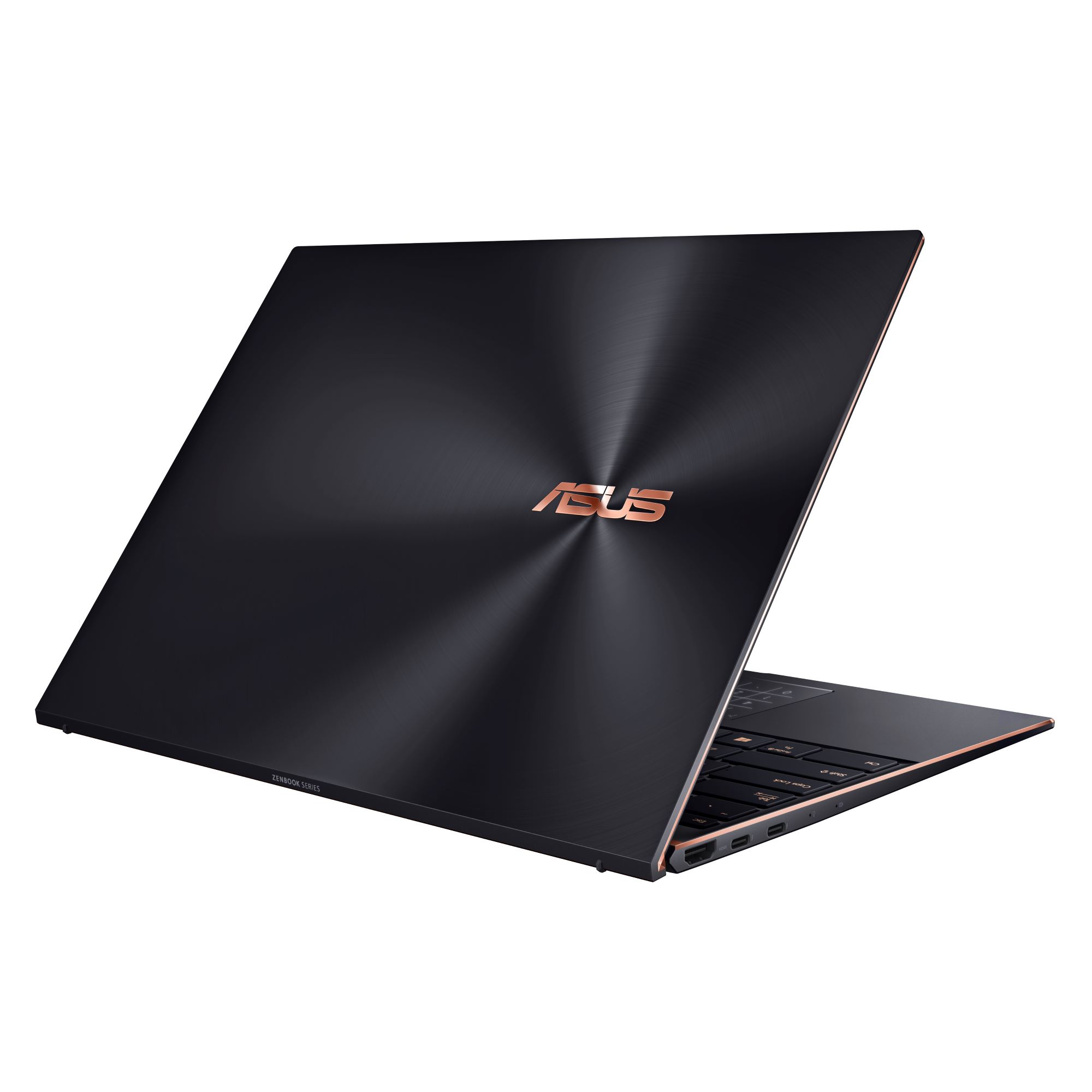 ASUS ZenBook S open but shown from the back