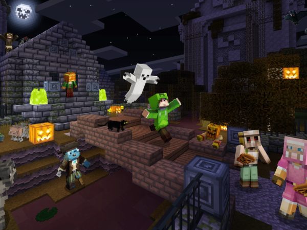Minecraft ghosts and other Halloween-themed characters