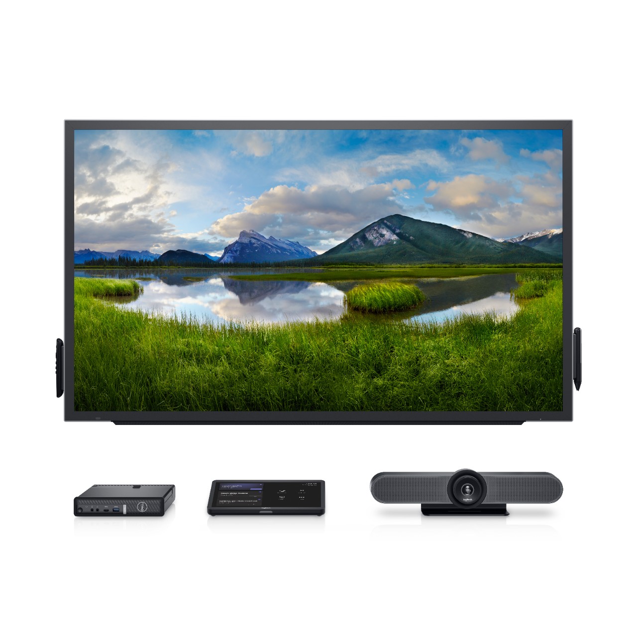 Dell and Logitech Meeting Space Solutions with audio and video peripherals