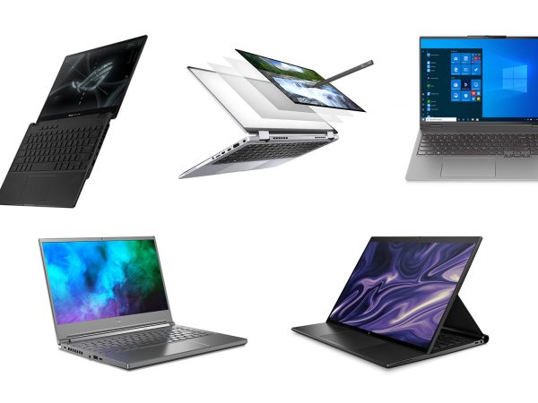 Five laptop computers