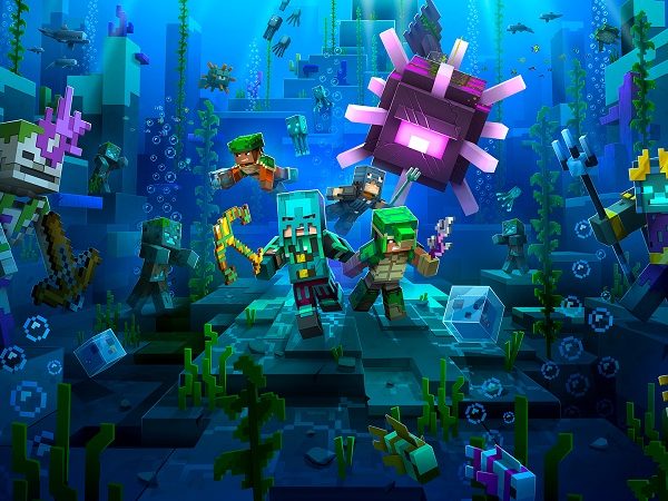 Minecraft characters under water