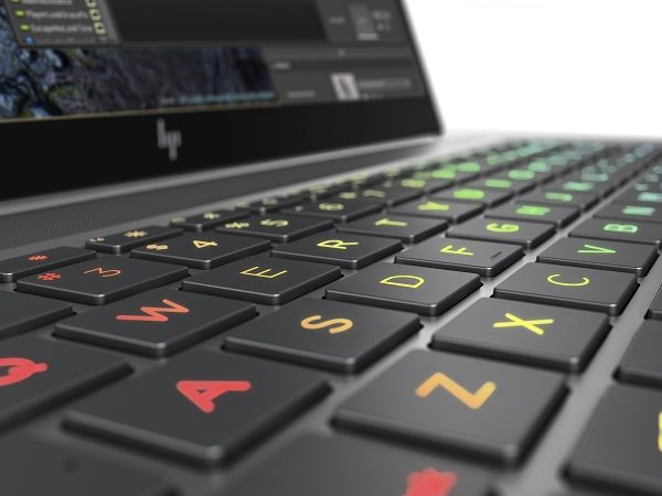 Closeup of a multi-color keyboard
