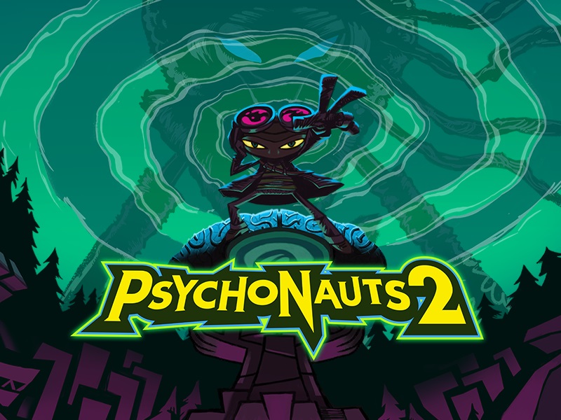 Animated psychonaut in the middle of a green background