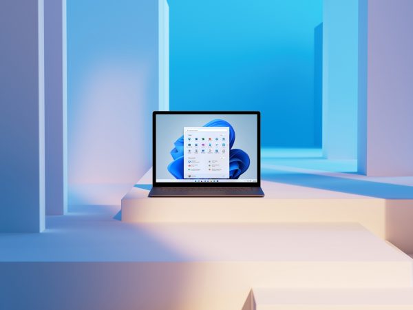 Windows 11 Start menu displayed on a laptop device