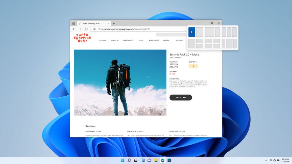 Shopping experience on Windows 11