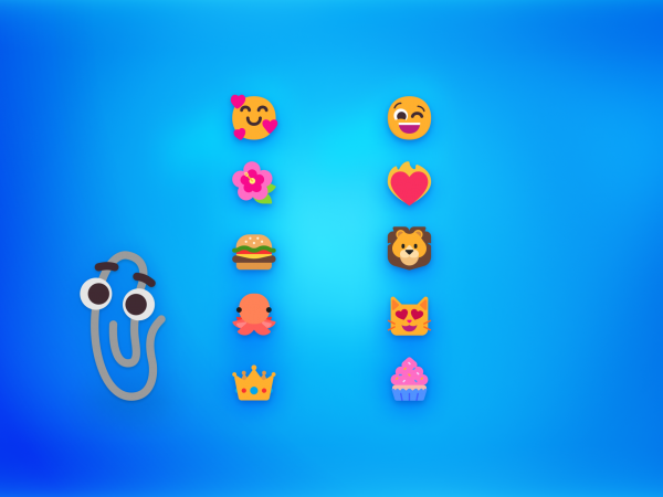 Collection of emoji against a blue background