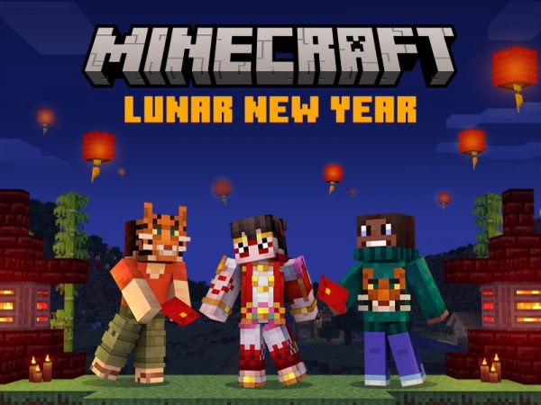 Minecraft characters celebrating Lunar New Year