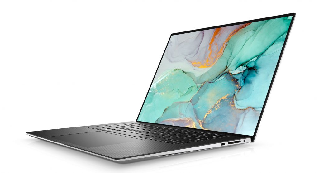 Dell XPS 15 open and facing left