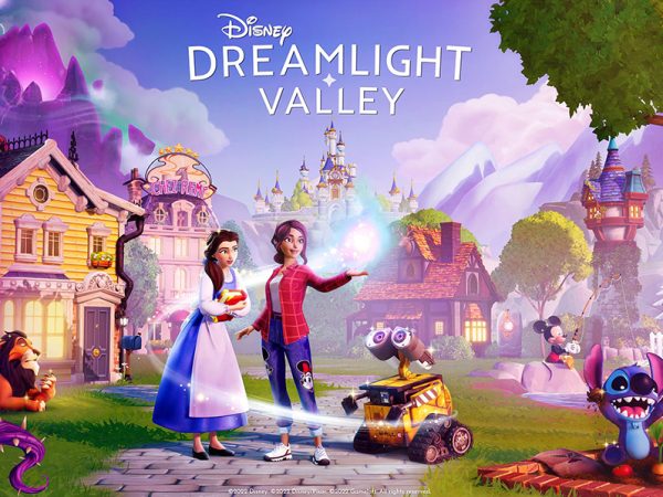 Popular Disney characters and locations along with the words Disney Dreamlight Valley
