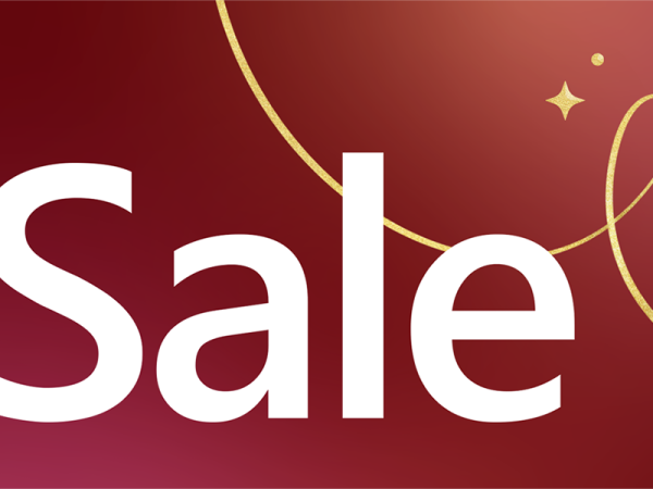 The word Sale in white lettering against a red background