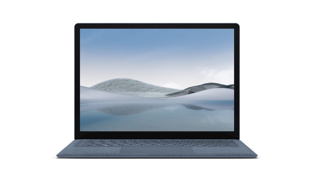 Surface laptop open and facing reader