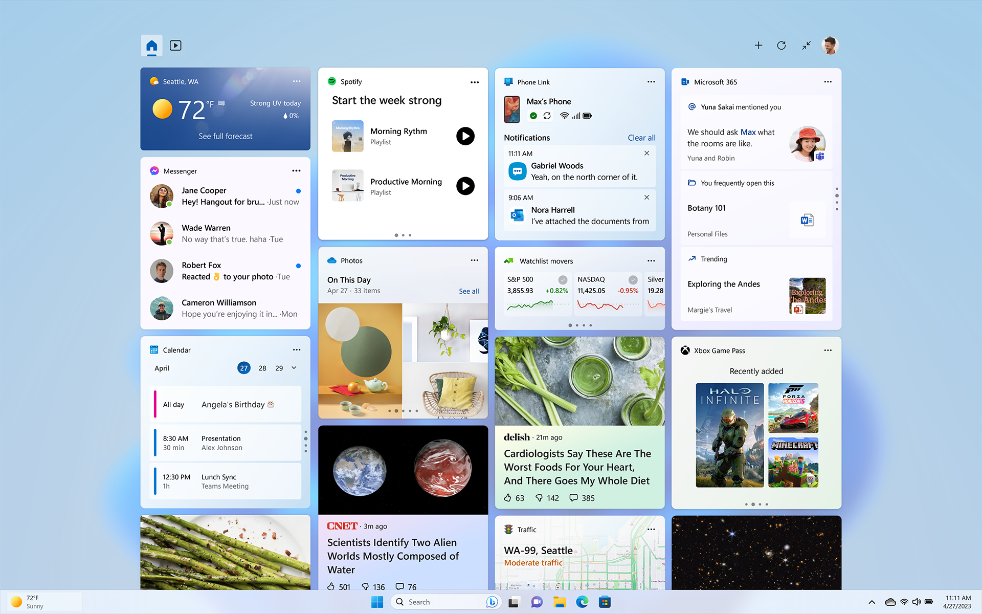 Nuova esperienza Widget in Windows 11