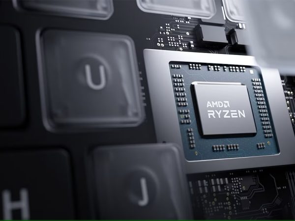 Close-up of AMD Ryzen chip