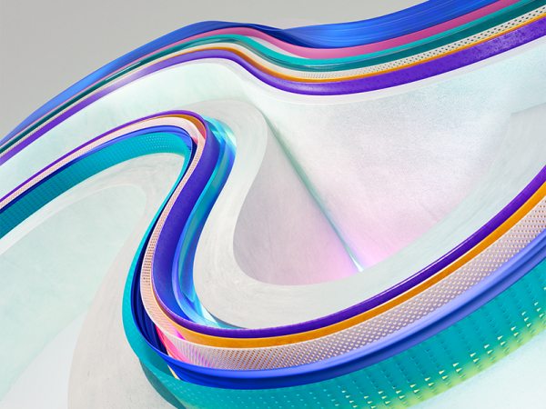 Bands of color forming a wave