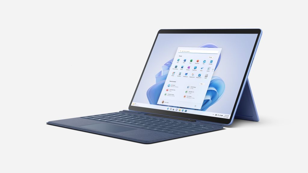 Surface Pro 9 open and facing left