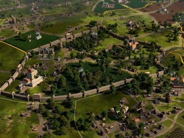 Screenshot of medieval town