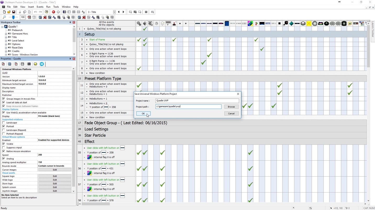 clickteam fusion 2.5 free test game window will not close