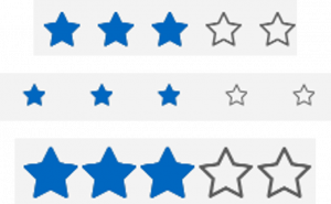 Screenshot of stars in a rating system