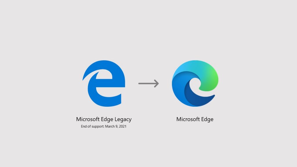 Microsoft Edge のレガシーおよび新しいロゴ