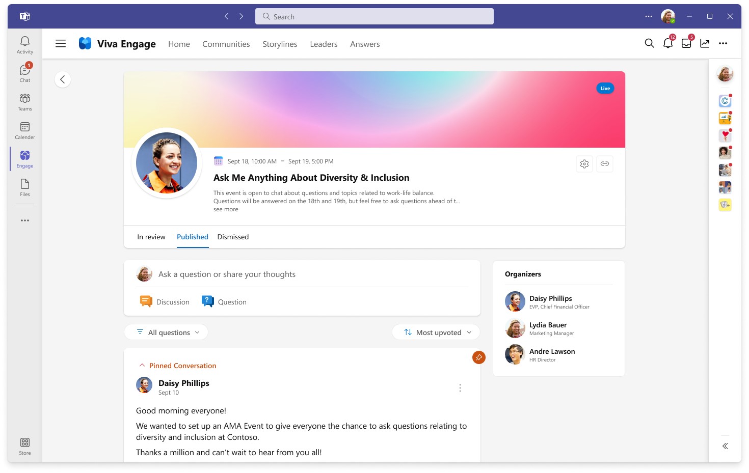 Yammer は Microsoft Viva Engage に進化し、新しいエクスペリエンスを