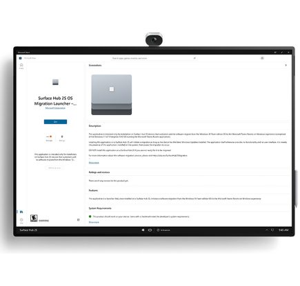 提供開始: Windows 版 Microsoft Teams Rooms への Surface Hub 2S の移行