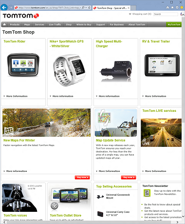 Before: Available prices for products don't appear on tomtom.com