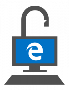 Graphic of a padlock and PC