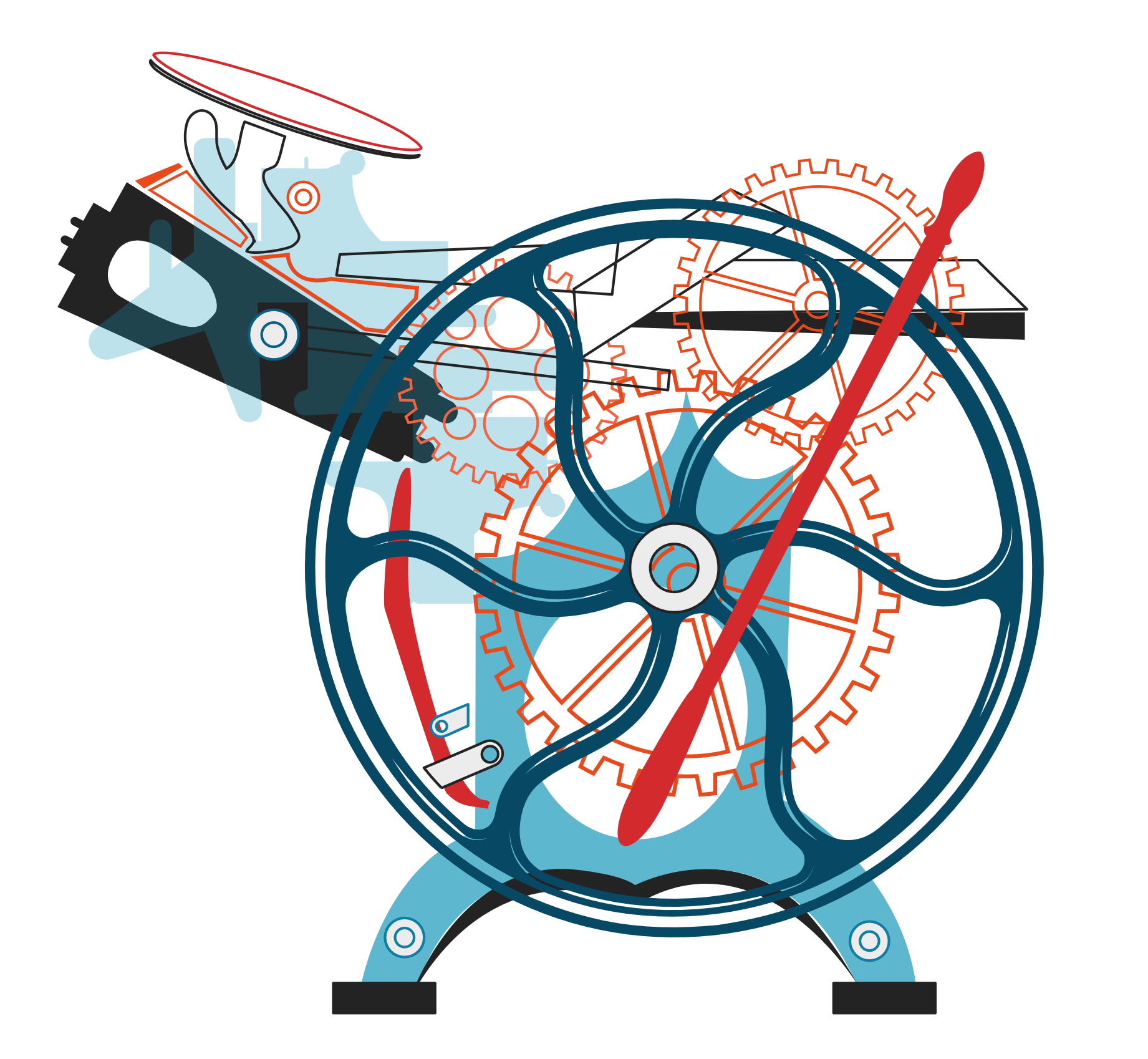 Illustration of a clockwork machine (the 10K Apart 