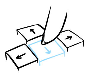Illustration of a finger pressing a down arrow key