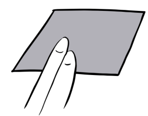 Illustration of two fingers scrolling on a touch pad