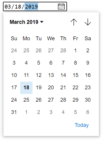 Image of the new date picker control coming to Microsoft Edge