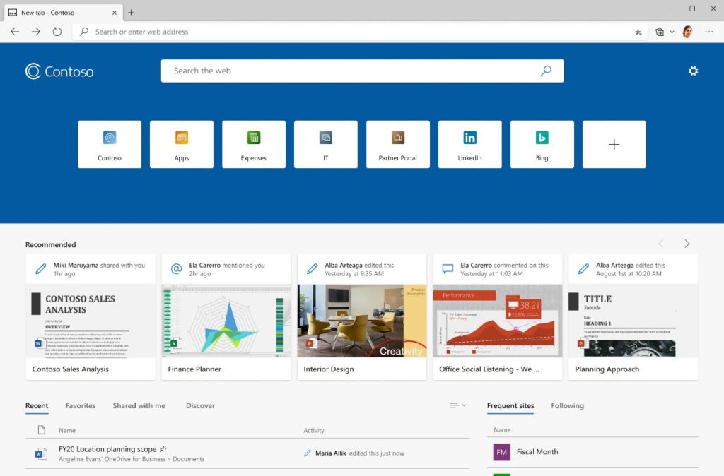 Find Your Flow With The Enterprise New Tab Page Microsoft Edge Blog