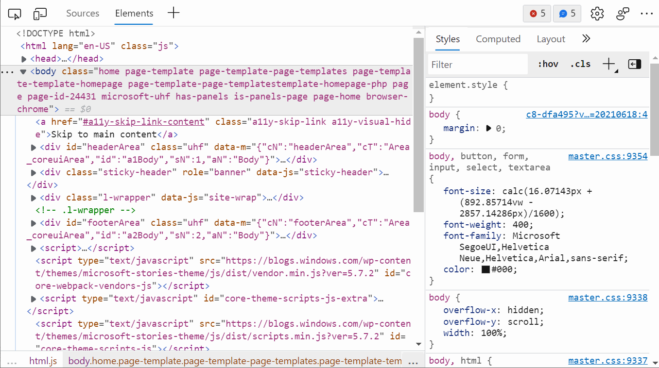 Theme options in the DevTools Command Menu