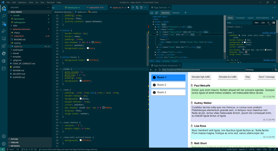 Screenshot of the Edge Tools for VS Code extension