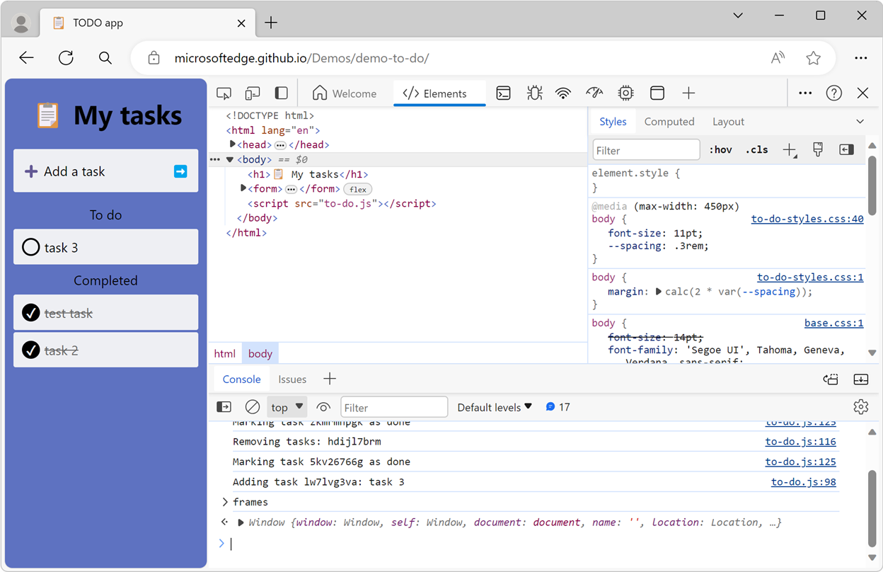 DevTools in Microsoft Edge, with its new UI