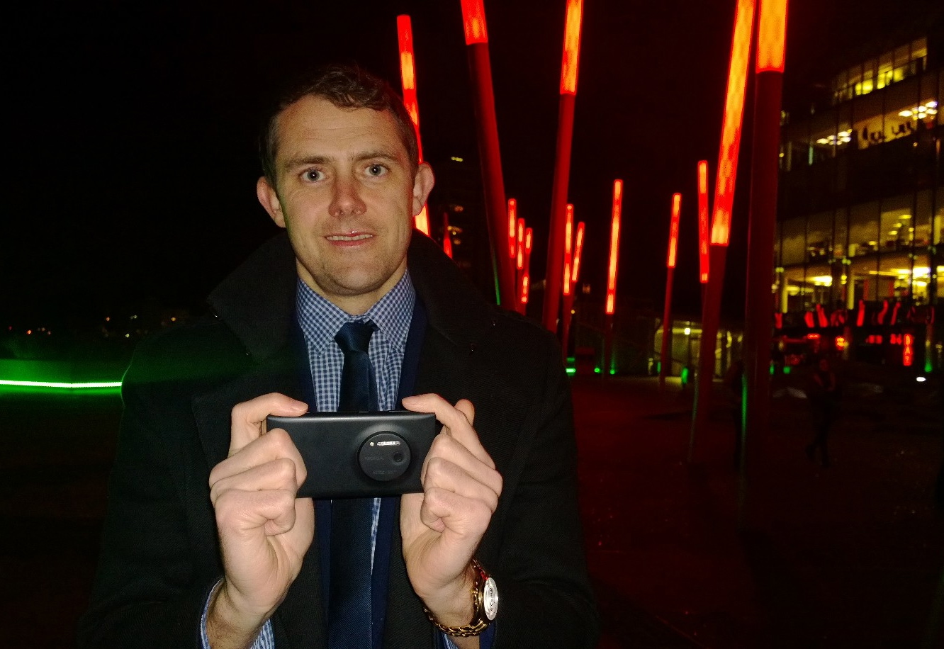 patrick walsh taking a photo with Nokia Lumia 1020