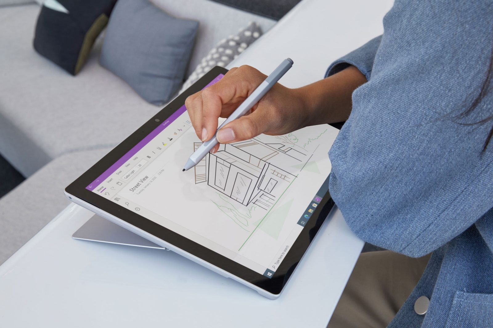 Architect using a Surface device
