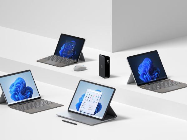 5 Surface devices open and facing different directions
