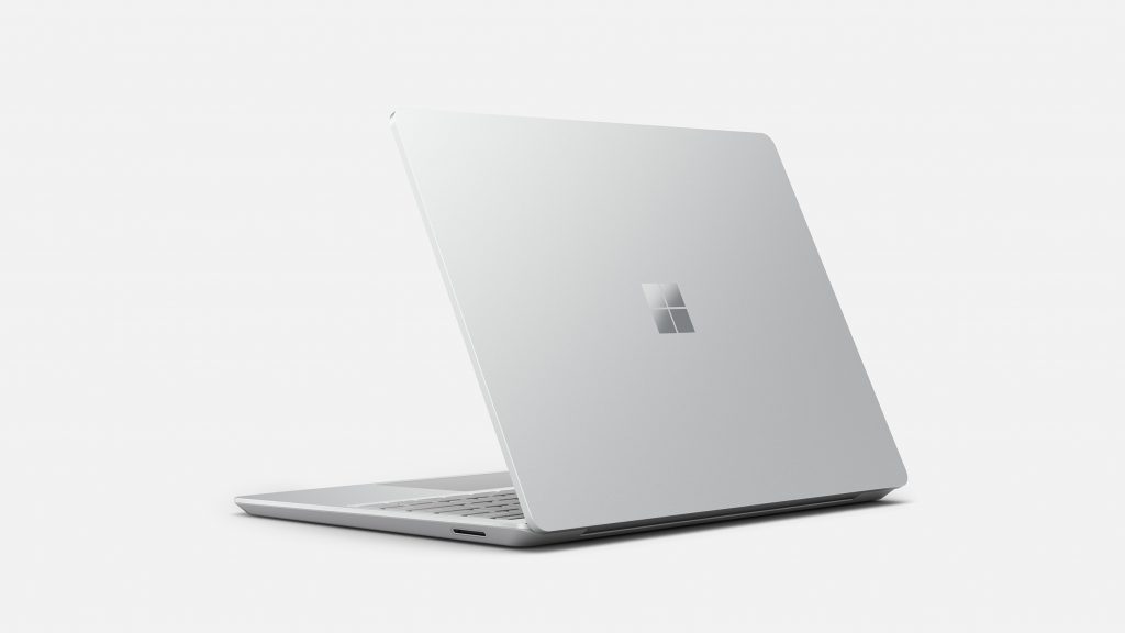 A Surface Laptop Go 2 device in the color Platinum