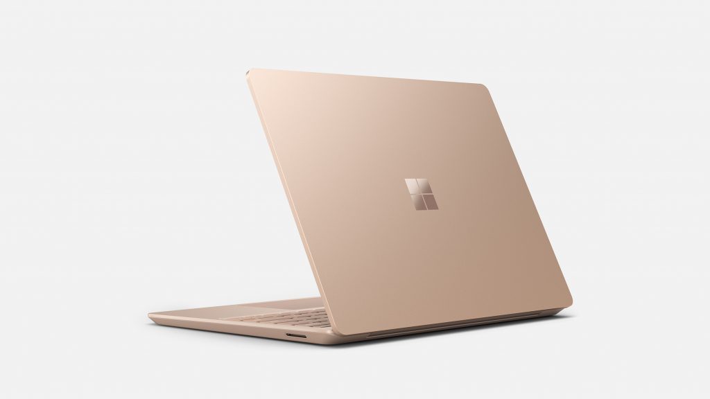 A Surface Laptop Go 2 device in the color Sandstone