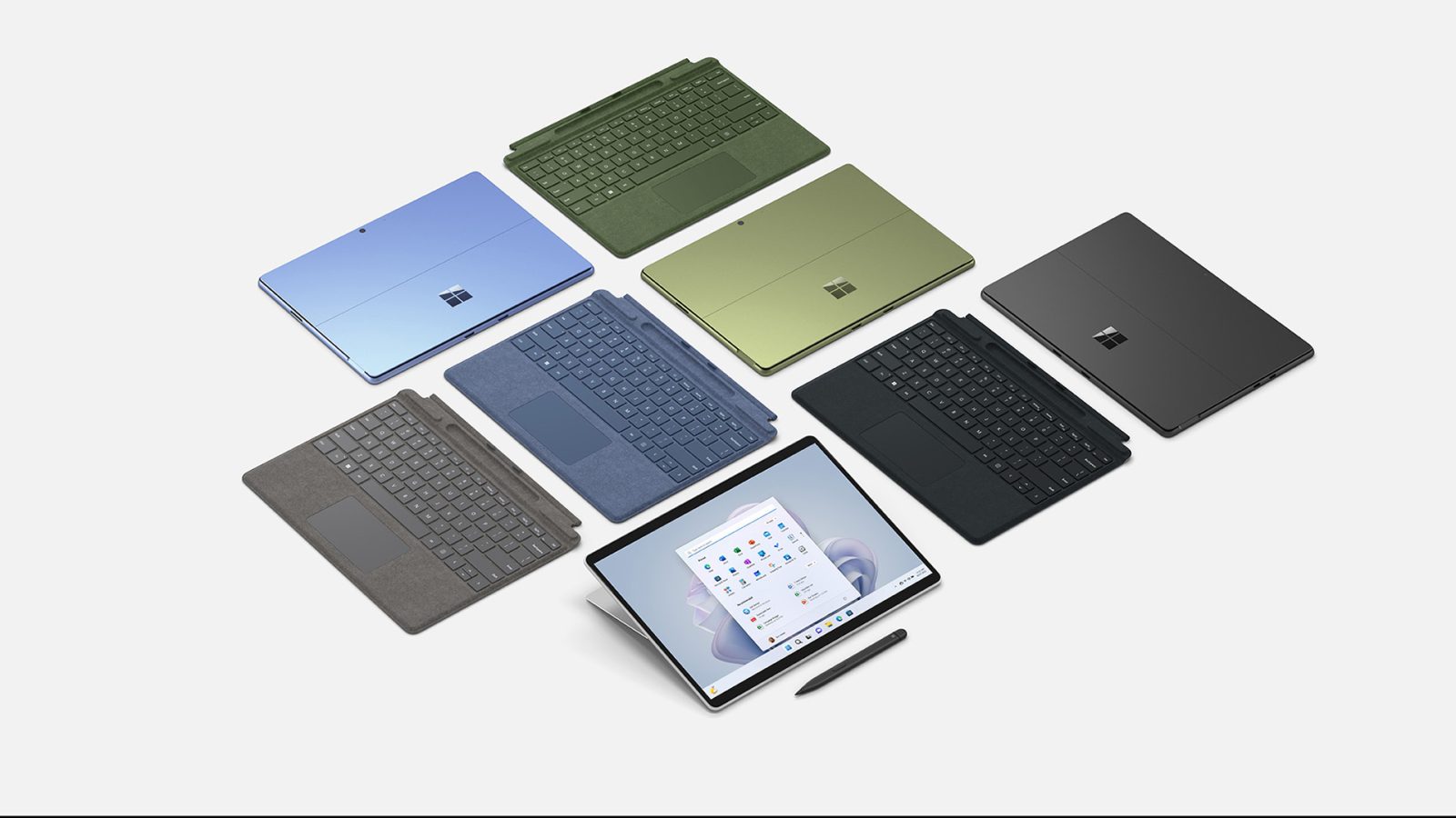 Surface Pro 9 in various colors